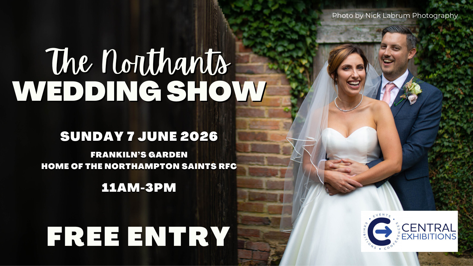 Northants Wedding Show, Sunday 7th June 2026, Franklin's Gardens